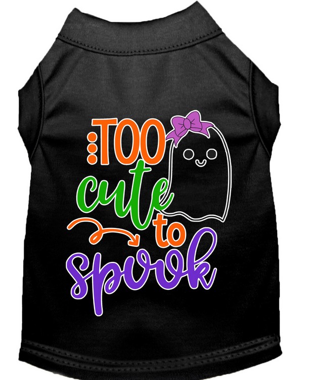 Too Cute to Spook-Girly Ghost Screen Print Dog Shirt Black XL